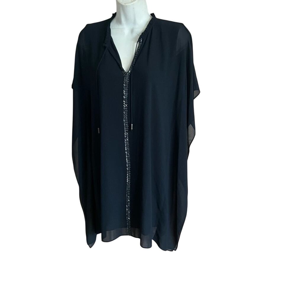 Badgley Mischka Navy Beaded Dress Women’s small NEW